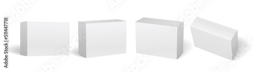 Packaging box mockup vector set