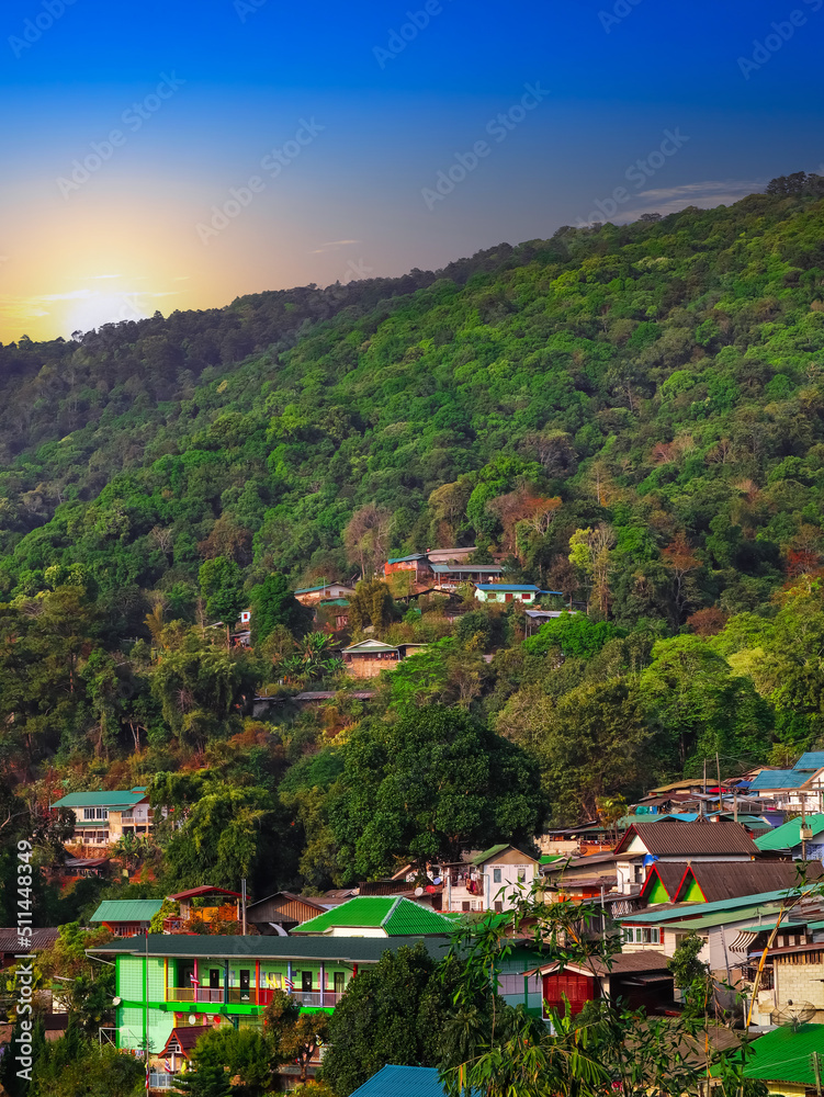 Doi Pui Hmong Village Chiangmai nestled deep in the mountains of Chiang Mai Thailand. these tribal Villagers live deep in the forest trees  farms and live in peace and harmony with nature.