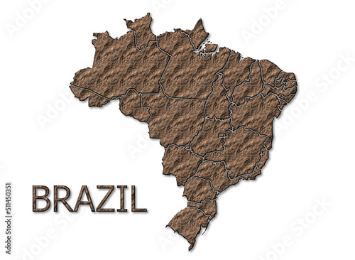 Brazil regions Maps on white background