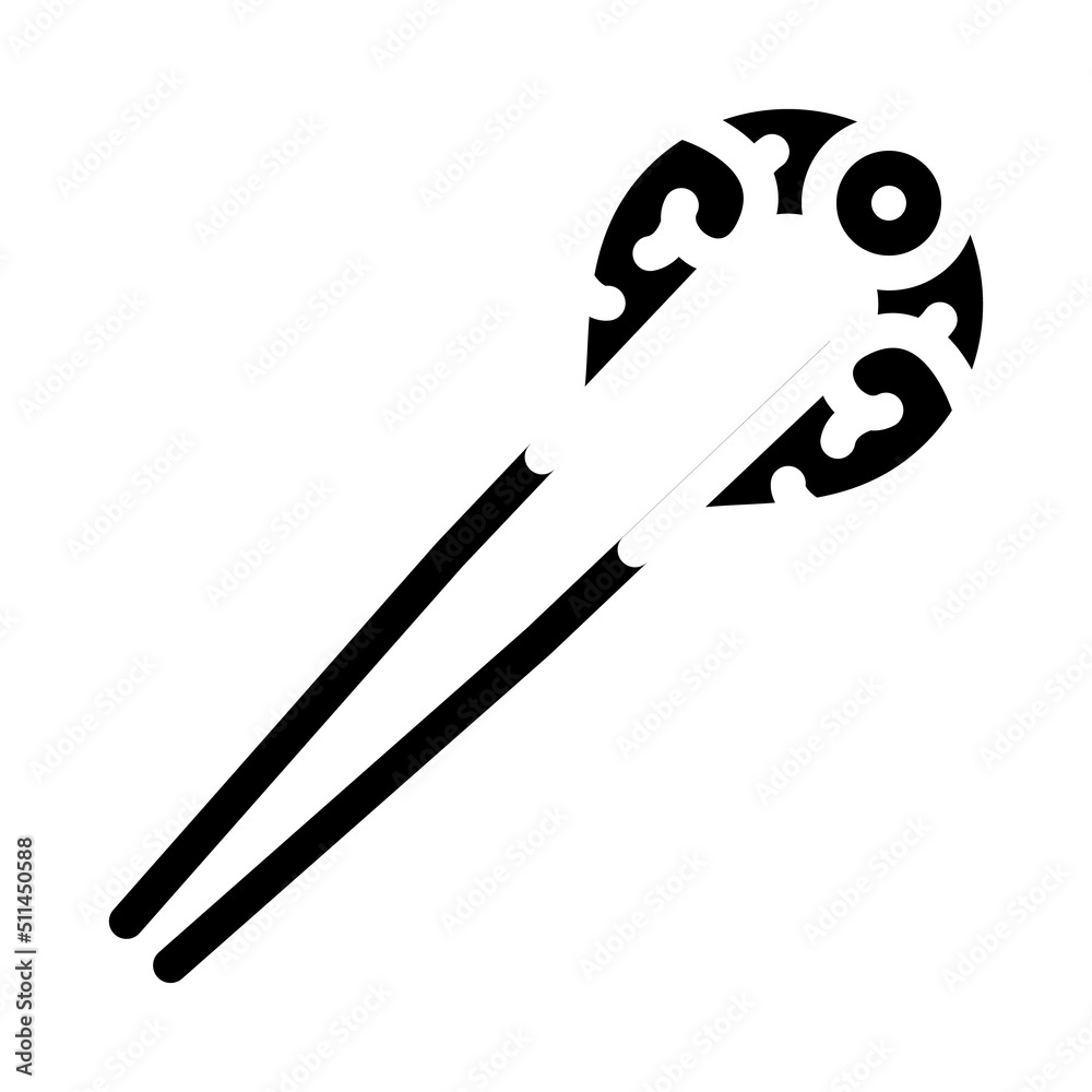 metallic hair pin glyph icon vector. metallic hair pin sign. isolated symbol illustration metallic hair pin glyph icon vector. metallic hair pin sign. isolated symbol illustration