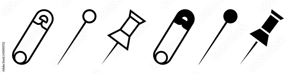 Pins Icon Vector set. clip illustration sign collection. clip symbol. Pins Icon Vector set. clip illustration sign collection. clip symbol.