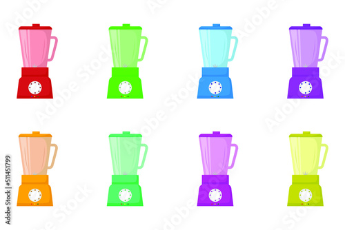 set of colorful vector blender isolated on white background