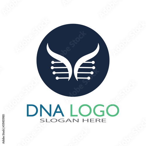 DNA vector logo design template.modern medical logotype.laboratory science icon symbol.colorful pharmacology sign-vector