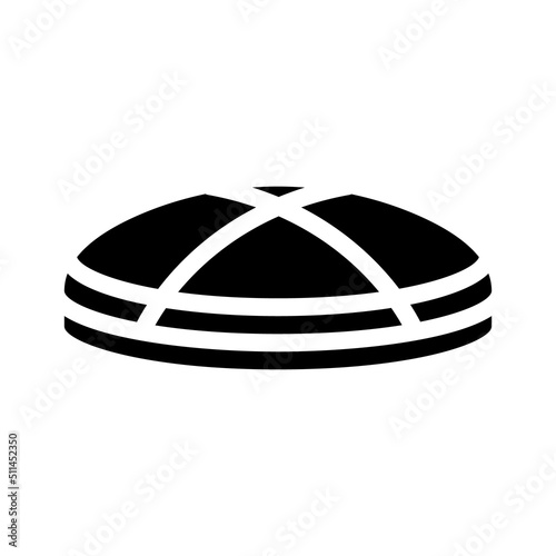 yermolka hat glyph icon vector. yermolka hat sign. isolated symbol illustration
