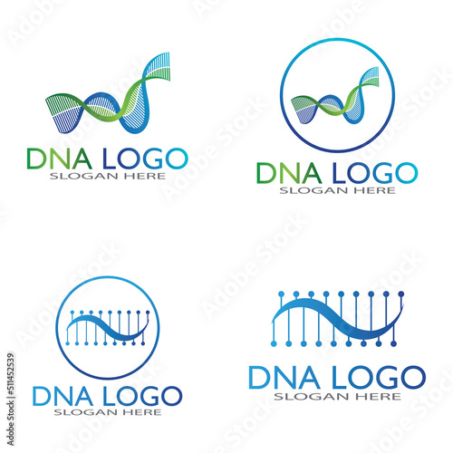 DNA vector logo design template.modern medical logotype.laboratory science icon symbol.colorful pharmacology sign-vector