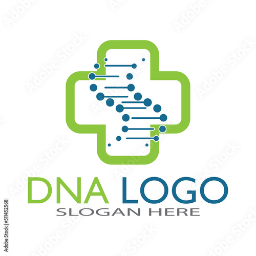 DNA vector logo design template.modern medical logotype.laboratory science icon symbol.colorful pharmacology sign-vector