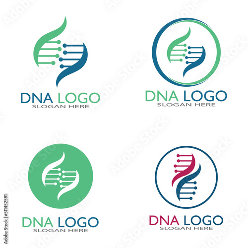 DNA vector logo design template.modern medical logotype.laboratory science icon symbol.colorful pharmacology sign-vector