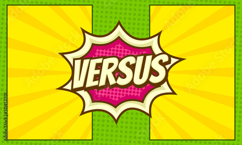 Comic cartoon versus fight background template