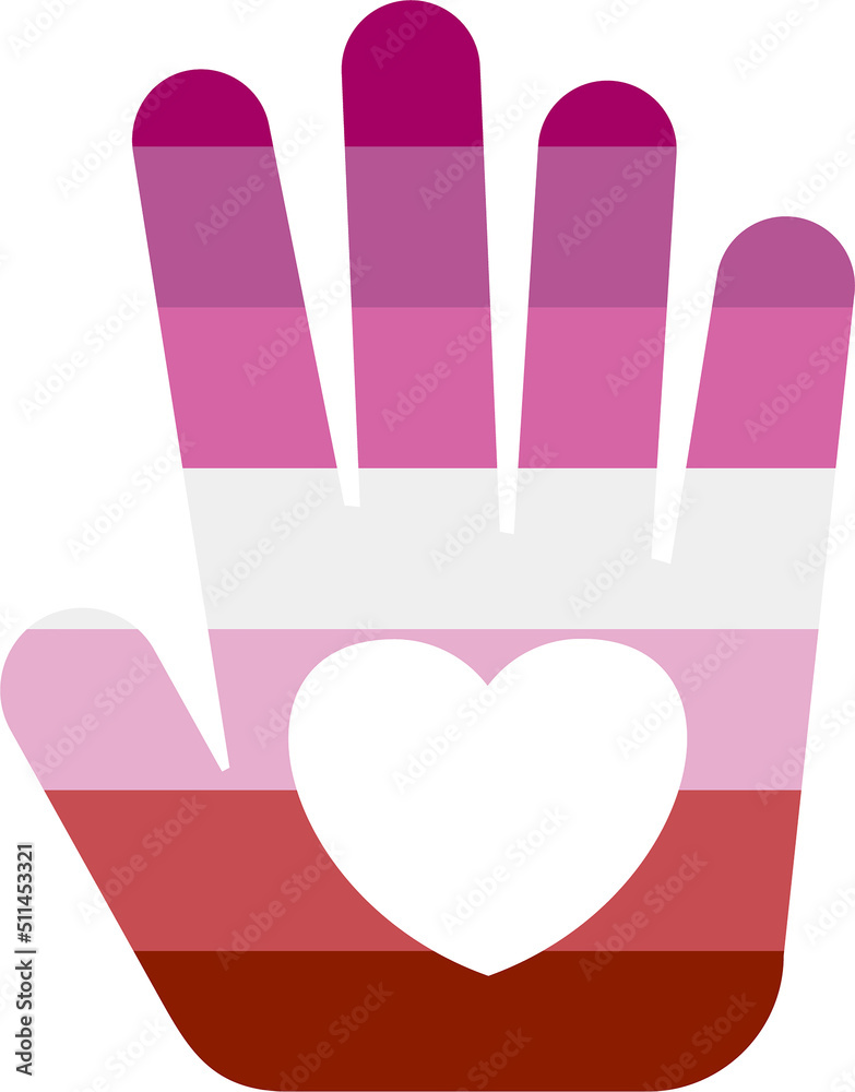 LGBT community. Pride day. Hand with heart in rainbow colors LGBT community. Pride day. Hand with heart in rainbow colors