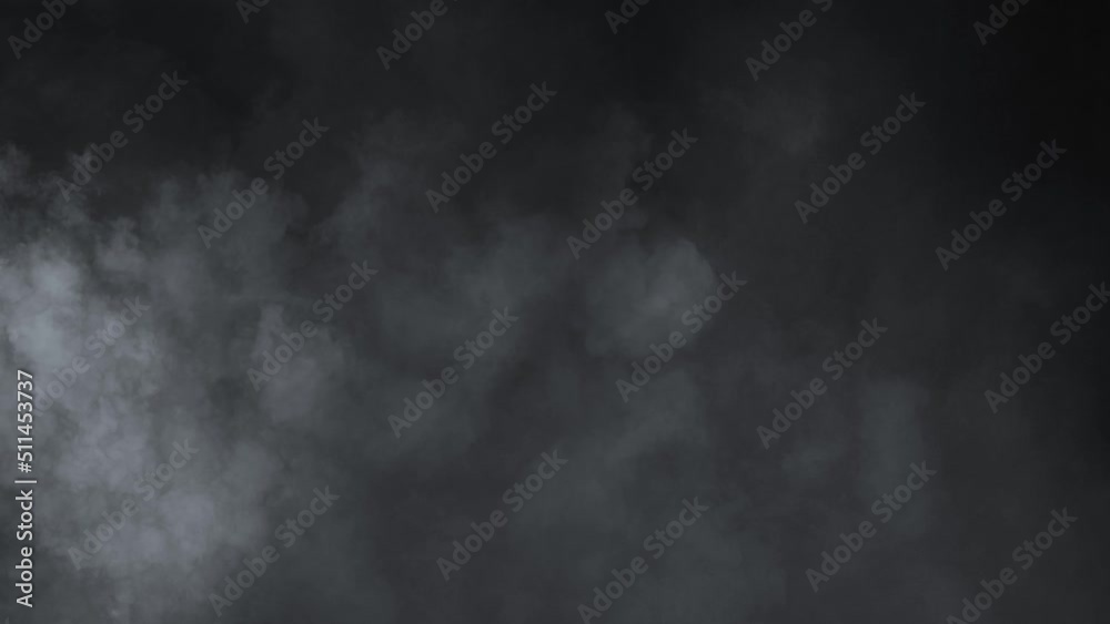 Abstract white smoke in slow motion. white smoke on a black background . 4k ice smoke cloud.   green screen . Floating fog.