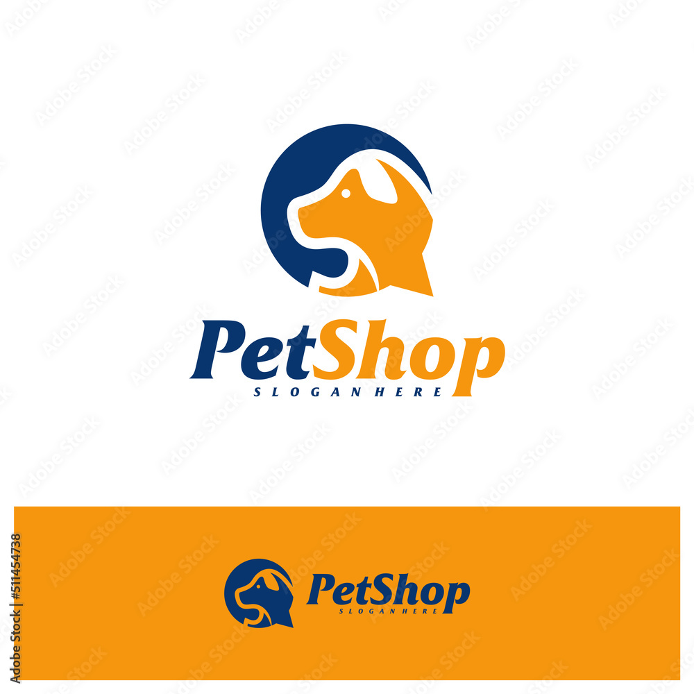 Chat Pet Logo Design Template. Pet logo concept vector. Emblem, Creative Symbol, Icon Chat Pet Logo Design Template. Pet logo concept vector. Emblem, Creative Symbol, Icon