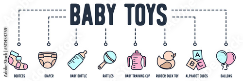 cute baby set icon symbol template for graphic and web design collection logo vector illustration