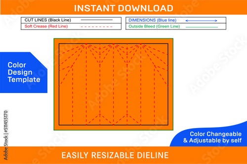 Boat shaped tray dieline template and 3D boat design Color Design Template