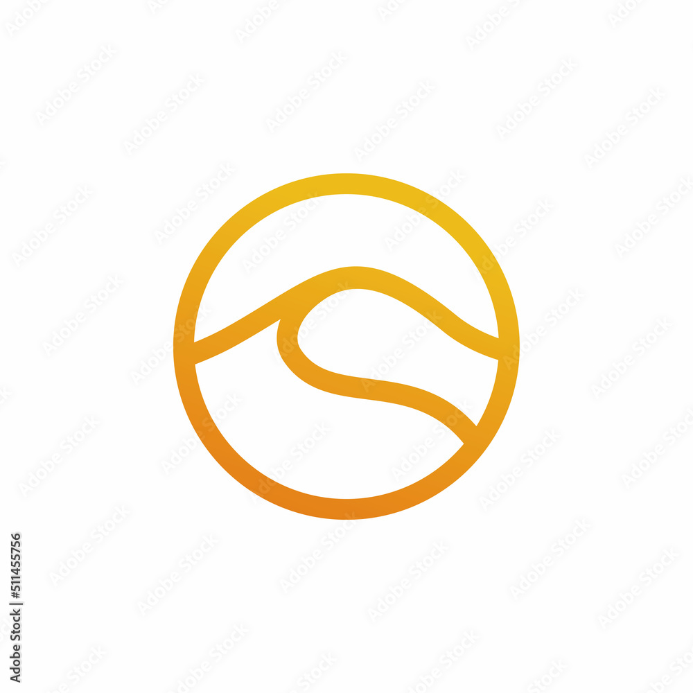 desert with sunset circle colorful logo symbol icon vector graphic design illustration desert with sunset circle colorful logo symbol icon vector graphic design illustration