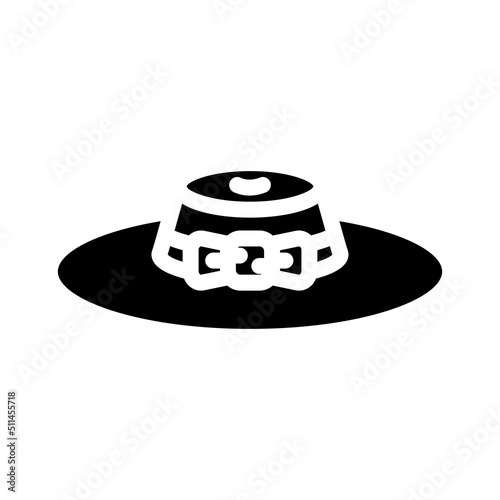 women summer hat glyph icon vector. women summer hat sign. isolated symbol illustration