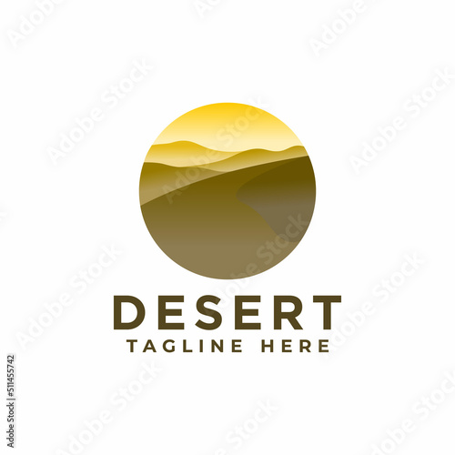 Desert Logo Template. Desert Logotype Isolated. Desert Vector Illustration.