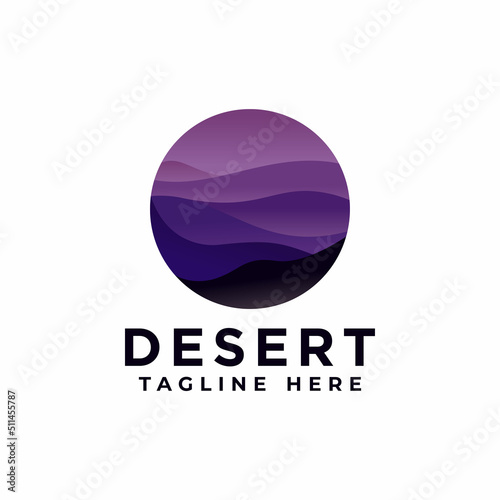 Desert Logo Template. Desert Logotype Isolated. Desert Vector Illustration.