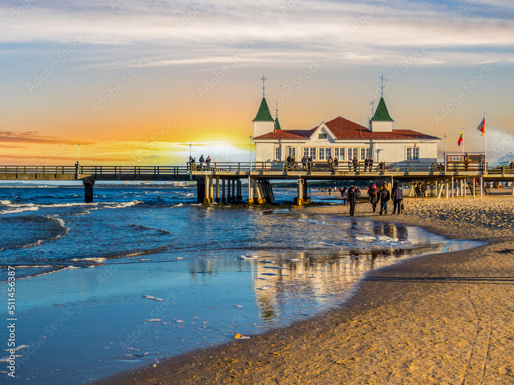 Obraz premium Sunset on the island of Usedom on the Baltic Sea