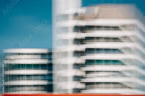 ICM - abstract blurred motion view of modern architecture photo