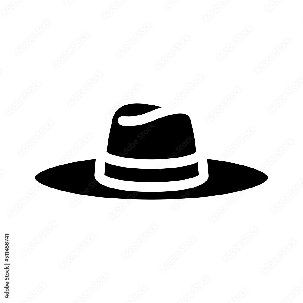 elegant hat glyph icon vector. elegant hat sign. isolated symbol illustration elegant hat glyph icon vector. elegant hat sign. isolated symbol illustration