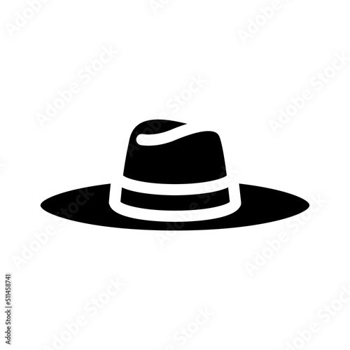 elegant hat glyph icon vector. elegant hat sign. isolated symbol illustration