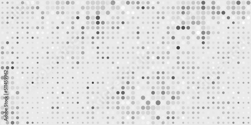 Abstract Black and White Spotted Pattern with Random Sizes of Spots and Shades of Gray - Geometric Mosaic Texture, Generative Art, Vector Background