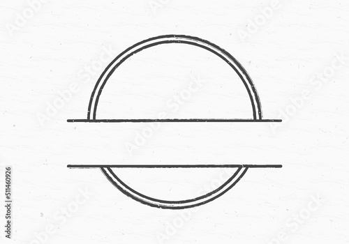 Vintage stamp or seal frame or border. Grunge badge or label. Round shape retro emblem without text. Vector illustration.