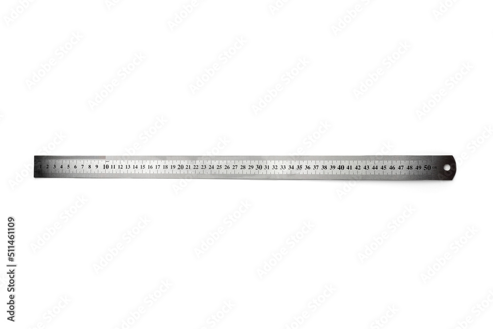 Metal ruler isolated on white background. Metal ruler isolated on white background.