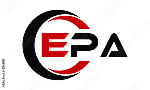 EPA three letter swoosh logo design vector template | monogram logo | abstract logo | wordmark logo | letter mark logo | business logo | brand logo | flat logo | minimalist logo | text | word | symbol