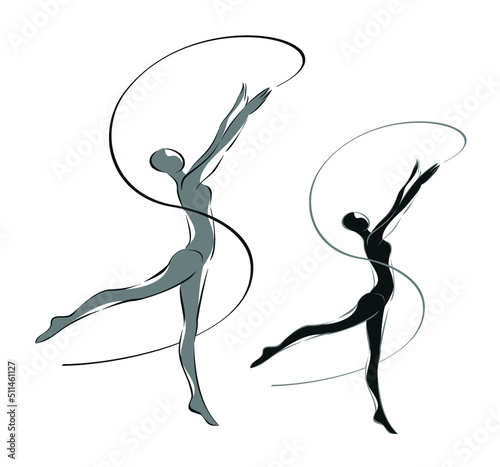 Girl gymnast silhouette