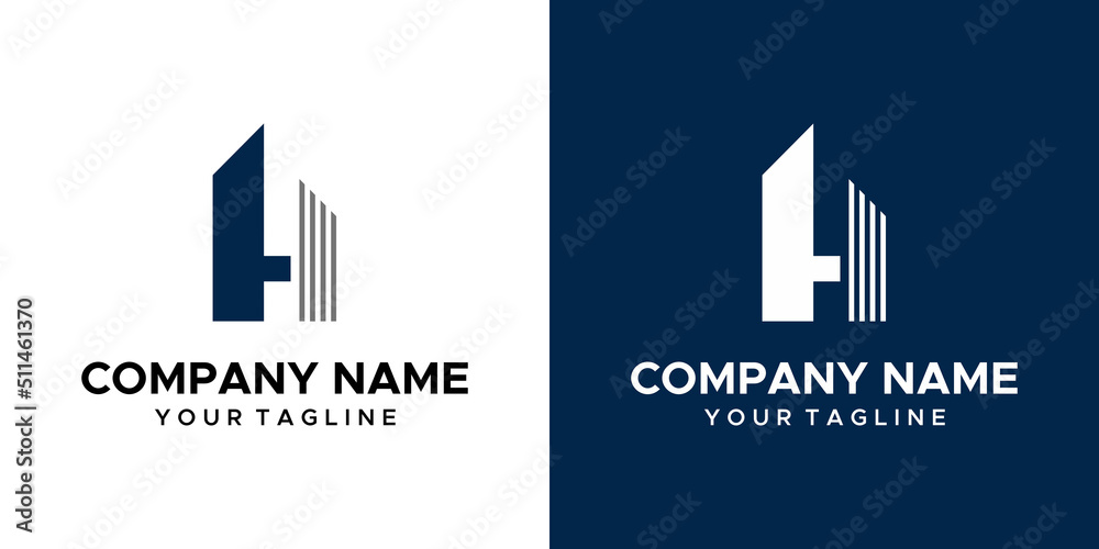 Fototapeta premium an apartment H-themed graphic, on a blue and white background. vector graphics base.