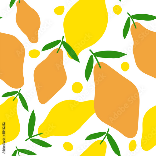 Lemon seamless abstract doodle pattern