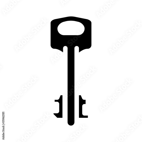 old key glyph icon vector. old key sign. isolated symbol illustration © sevector
