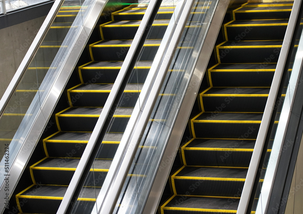 escalator in a building escalator in a building