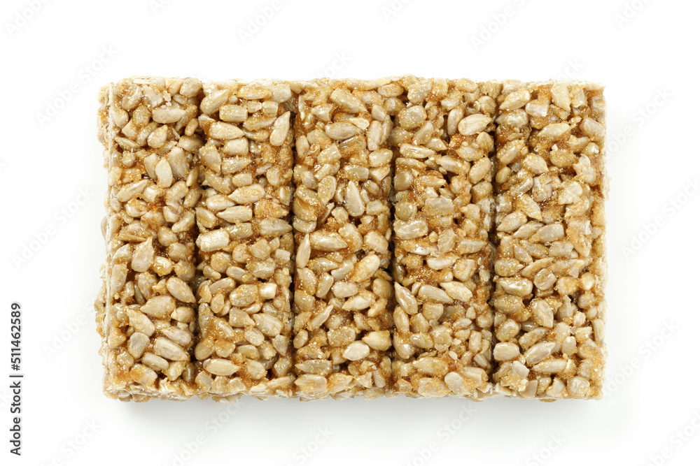 Sweet gozinaki from sunflower seeds on a white background. Sweet gozinaki from sunflower seeds on a white background.