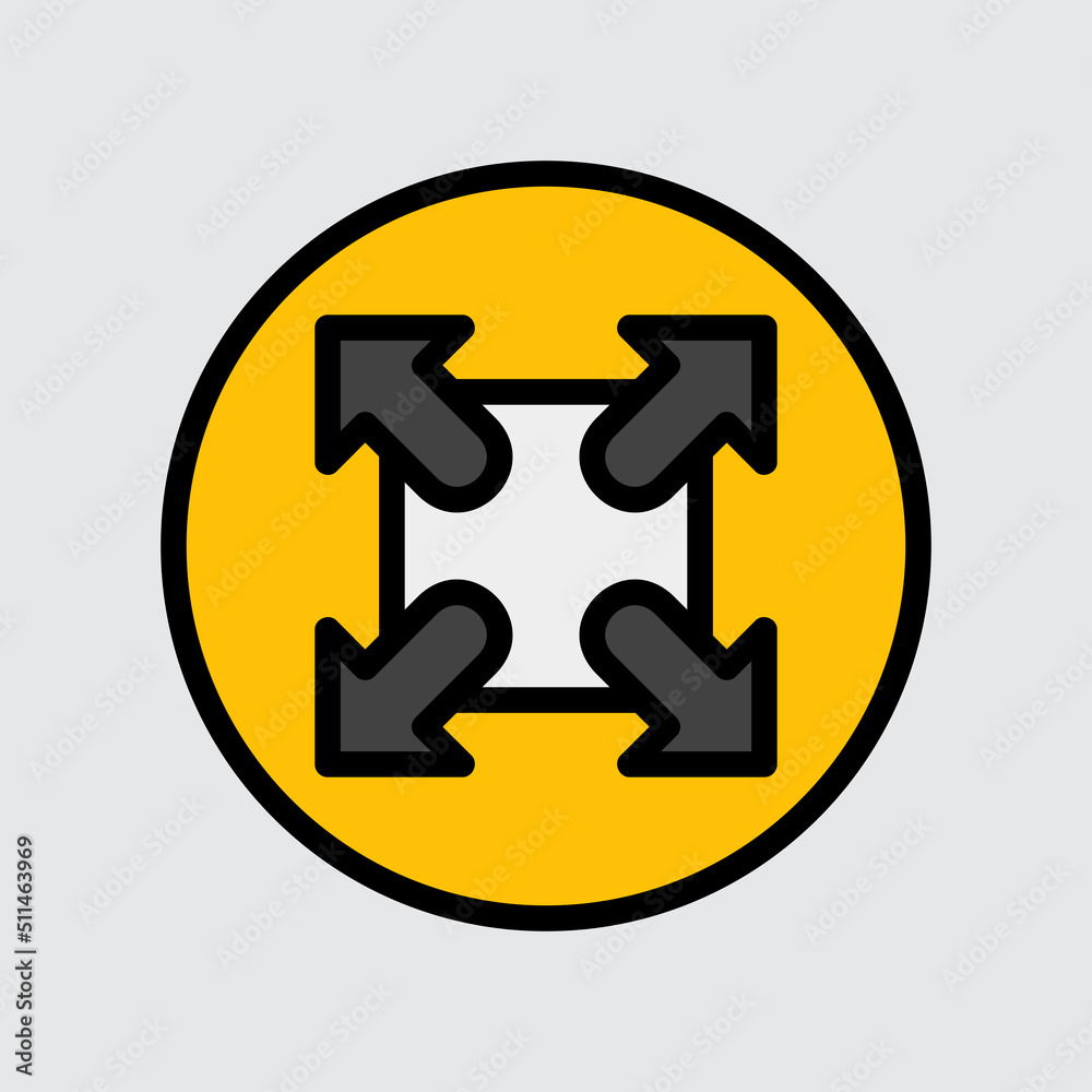 Fullscreen icon in filled line style about user interface, use for website mobile app presentation Fullscreen icon in filled line style about user interface, use for website mobile app presentation