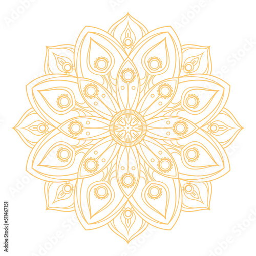 Decorative mandala. Antistress line round ornament drawing