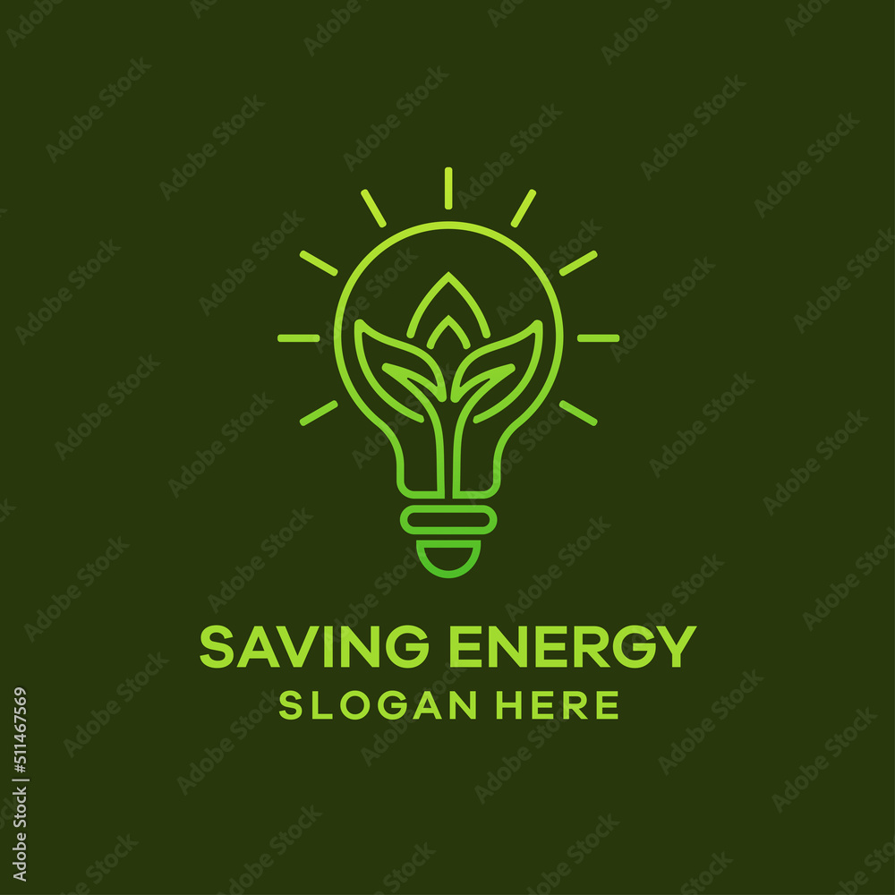 Smart energy saving monoline logo template Smart energy saving monoline logo template