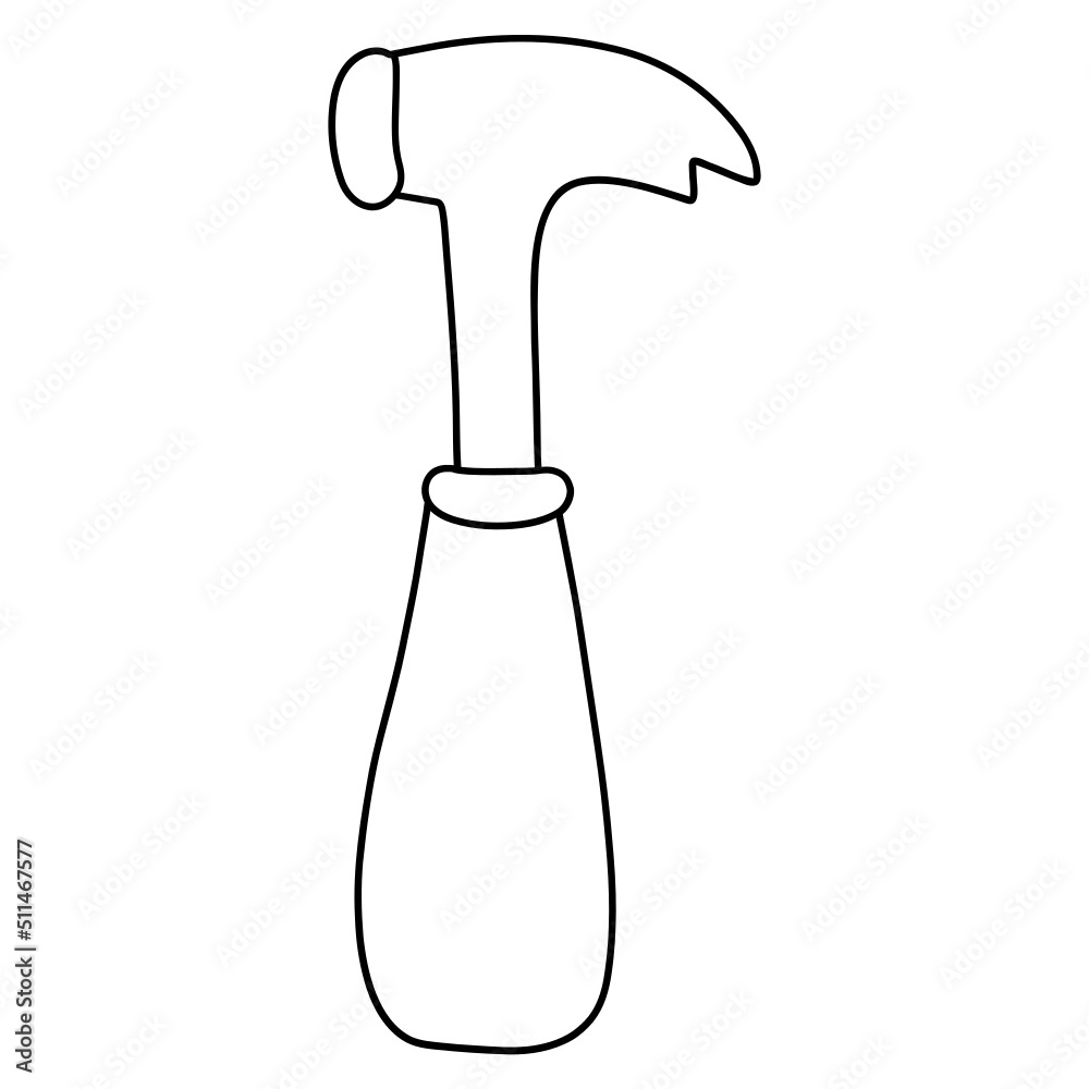 Hammer hand drawn, Father day concept Hammer hand drawn, Father day concept