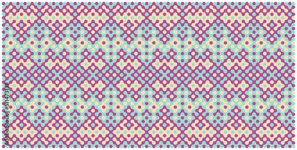 Multicolor truchet tiling connections illustration