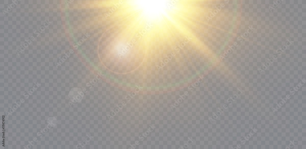 Fototapeta premium Vector transparent sunlight special lens flare light effect