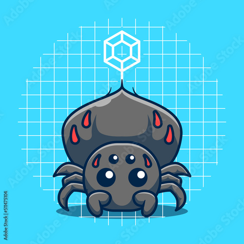 Vector illustration of cute spider character