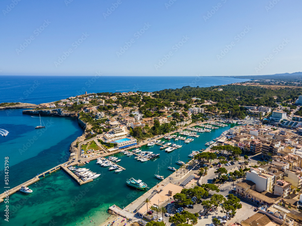 Port of Porto Cristo in Mallorca, Drone Photo