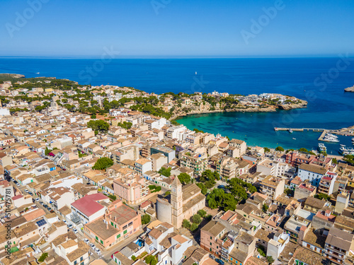 Porto Cristo Town, Mallorca Aerial Photo