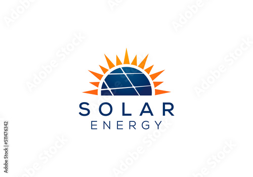 Fototapeta photovoltaic solar penal energy logo