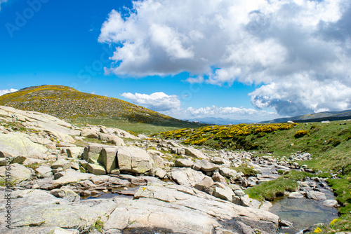 Rocks, mountains, clouds and sky