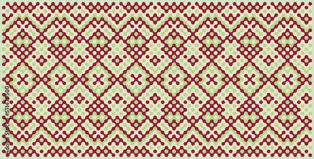 Multicolor truchet tiling connections illustration Multicolor truchet tiling connections illustration