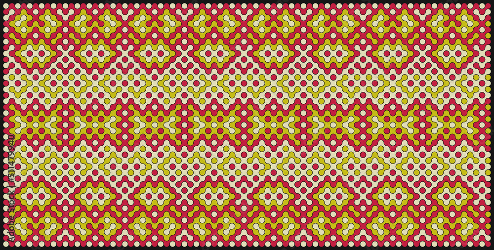 Multicolor truchet tiling connections illustration Multicolor truchet tiling connections illustration
