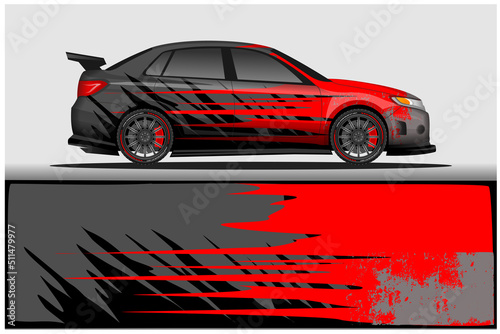 wrap car decal livery rally race style vector illustration abstract background