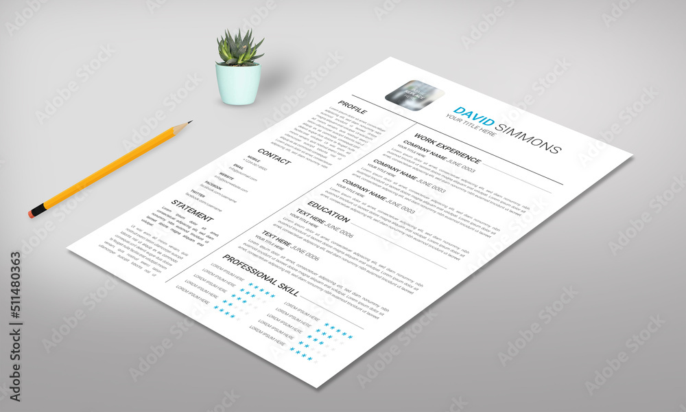 Obraz premium Modern Resume Design Layout